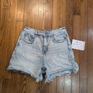 Banjara Light Wash Cut-off Denim Shorts High Rise Stretch Size 7 27 Blue